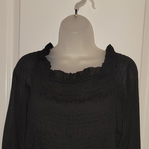 Express Black Ruffled Women's Blouse Sz: L - Picture 4 of 6